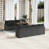 vidaXL Garten-Sofa-Set mit Kissen 7 pcs Schwarz