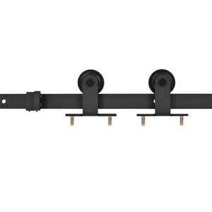 vidaXL Schiebet&uuml;rbeschlag-Set SKIEN 183 cm Stahl Schwarz
