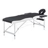 vidaXL Massageliege Klappbar 2-Zonen Aluminiumgestell Schwarz und Wei&szlig;