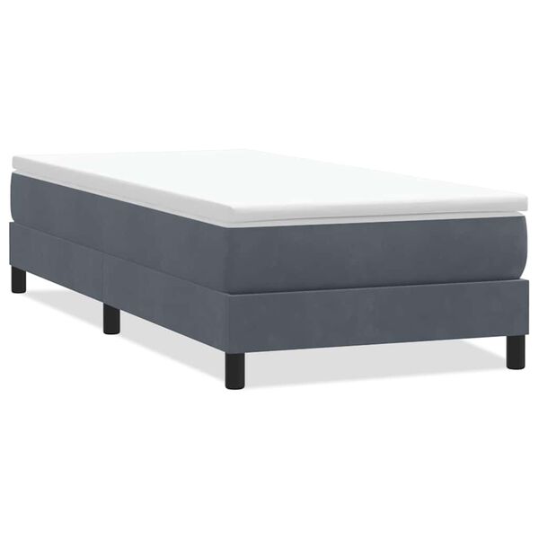 vidaXL Boxspringbett ohne Matratze Dunkelgrau 100x210 cm Samt
