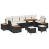 vidaXL Garten-Sofa-Set mit Kissen 10 pcs Schwarz Poly Rattan