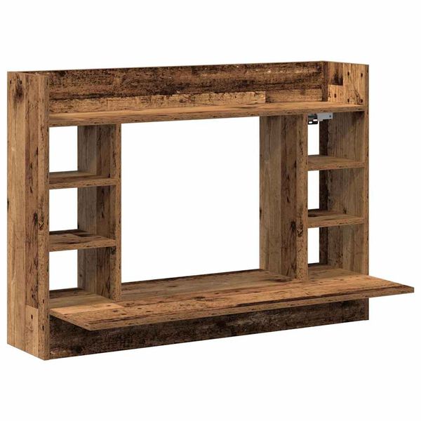 vidaXL Wandtisch mit Regal Altholz 105 x 48 x 75 cm Holzwerkstoff