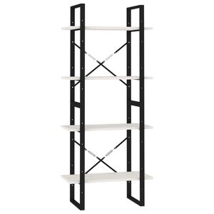vidaXL B&uuml;cherregal 4 B&ouml;den Wei&szlig; 60x30x140 cm Massivholz Kiefer