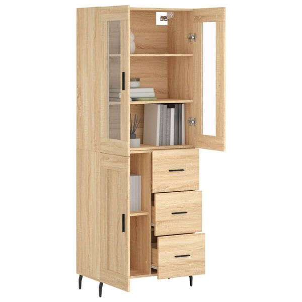 vidaXL Highboard Sonoma-Eiche 69,5x34x180 cm Holzwerkstoff