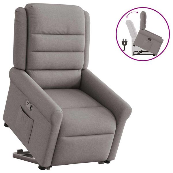vidaXL Relaxsessel mit Aufstehhilfe Taupe Stoff