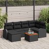 vidaXL Gartensofa-set mit Kissen 7 pcs Schwarz Poly-Rattan