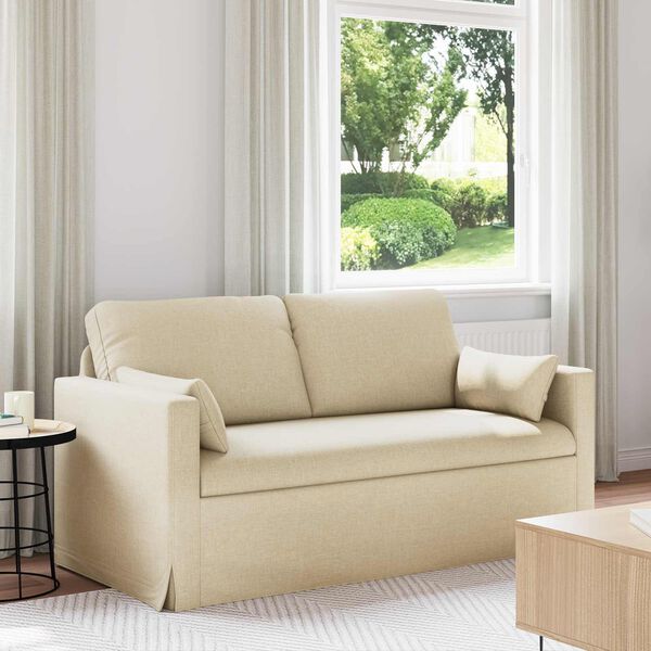 vidaXL Sofa Creme Gesamtabmessungen: 158 x 78 x 80 cm (B x T x H) Samt