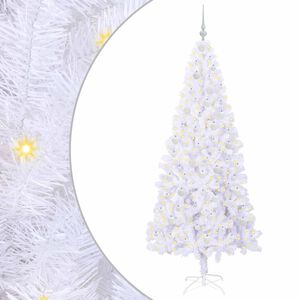 vidaXL K&uuml;nstlicher Weihnachtsbaum Wei&szlig; 210 cm PVC und Stahl