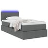 vidaXL Bett mit Stauraum und LED mit LED Dunkelgrau 90 x 190 cm Stoff