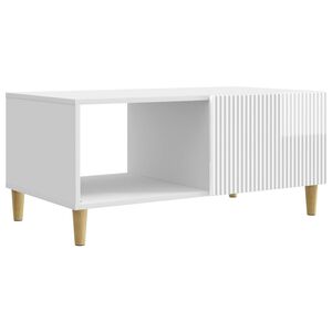 vidaXL Couchtisch Hochglanz Wei&szlig; 90 x 50 x 40 cm Holzwerkstoff