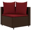 vidaXL 4-tlg. Garten-Sofagarnitur mit Kissen Braun Poly Rattan