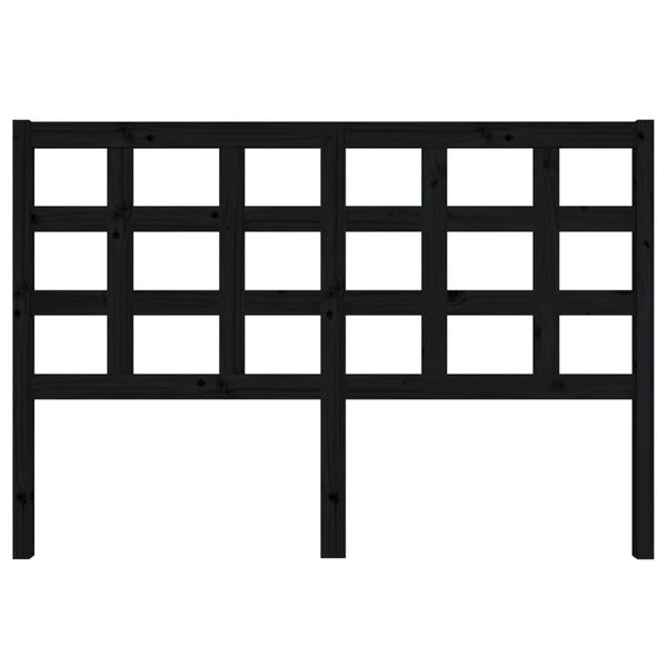 vidaXL Kopfteil Schwarz 145,5x4x100 cm Massivholz Kiefer