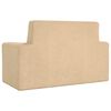vidaXL Kindersofa 2-Sitzer Creme Weich Plüsch