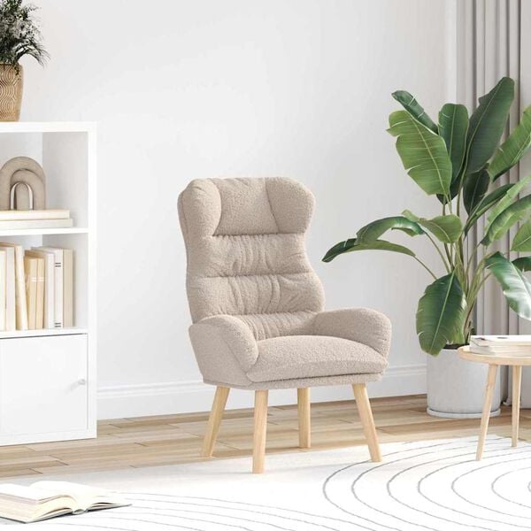 vidaXL Sessel Hellgrau 69 x 74 x 93 cm Sherpa-Stoff