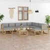vidaXL 11-tlg. Garten-Lounge-Set mit Kissen Impr&auml;gniertes Kiefernholz