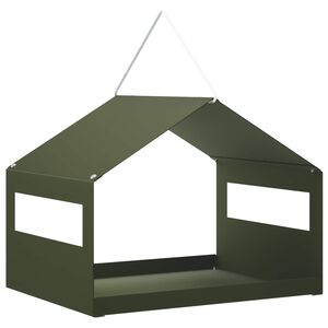 vidaXL H&auml;ngendes Vogelfutterhaus Stahl Olivgr&uuml;n 30 x 23 x 23 cm