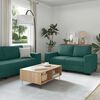 vidaXL 3-teiliges Sofa-Set mit Kissen, dunkelgr&uuml;ner Stoff