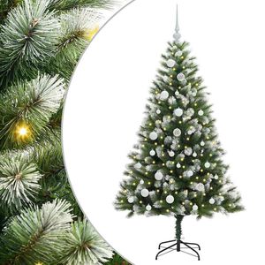 vidaXL K&uuml;nstlicher Klapp-Weihnachtsbaum mit Schnee&uuml;berzug 150 LEDs