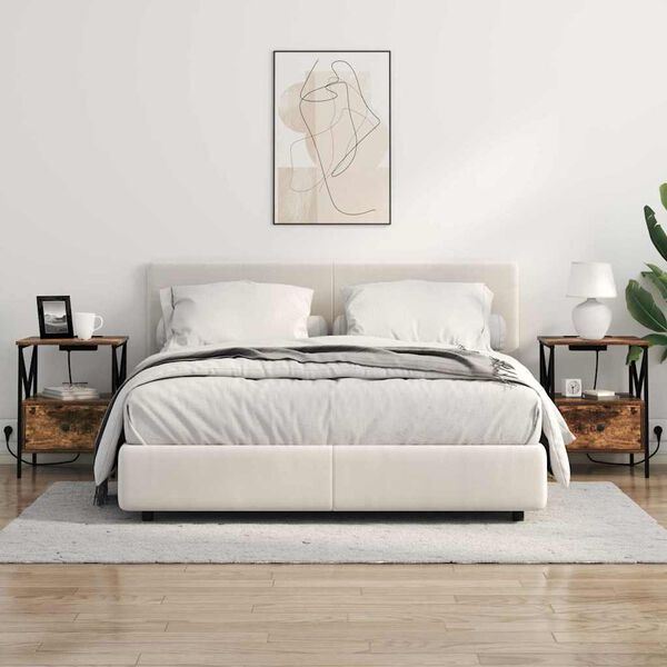 vidaXL Nachttisch 2 pcs Ger&auml;ucherte Eiche 41,5 x 40,5 x 55 cm