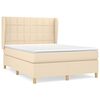 vidaXL Boxspringbett mit Matratze Creme 140x200 cm Stoff