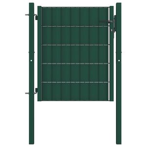 vidaXL Zauntor aus PVC und Stahl 100 x 81 cm Gr&uuml;n