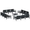 vidaXL Gartensofa-set mit Kissen 13 pcs Schwarz Stahl