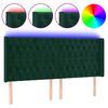 vidaXL LED Kopfteil Dunkelgr&uuml;n 203x16x118/128 cm Samt