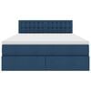 vidaXL Bett mit Stauraum und LED mit Matratze Blau 140 x 200 cm Stoff