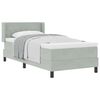 vidaXL Boxspringbett mit Matratze Hellgrau 200 x 100 cm Samt