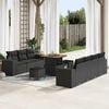 vidaXL Gartensofa-set mit Kissen mit Kissen 10 pcs Schwarz Poly Rattan