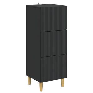vidaXL Schubladenschrank Schwarz 33 x 34,5 x 90 cm Holzwerkstoff