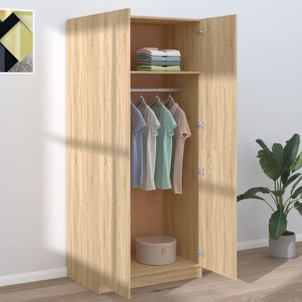 vidaXL Kleiderschrank Sonoma-Eiche 80x52x180 cm Holzwerkstoff