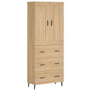 vidaXL Highboard Sonoma-Eiche 69,5x34x180 cm Holzwerkstoff
