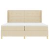 vidaXL Boxspringbett mit Matratze Creme 200 x 200 cm Stoff