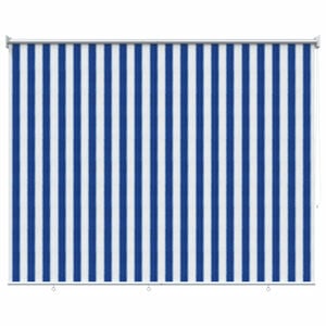 vidaXL Au&szlig;enrollo 90% UV-Block Blau-wei&szlig; gestreift 120 x 140 cm HDPE