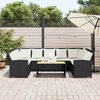 vidaXL Gartensofa mit Kissen Schwarz Poly Rattan