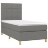 vidaXL Boxspringbett mit Matratze Dunkelgrau 90x190 cm Stoff