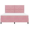 vidaXL LED Boxspringbett mit Matratze Rosa 180 x 200 cm Samt