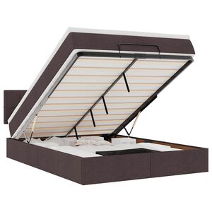 vidaXL Ottoman-Bett mit Matratze Dunkelbraun 140x200 cm Stoff