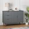 vidaXL Sideboard MOLDE Grau 113x40x80 cm Massivholz Kiefer