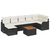 vidaXL Gartensofa-set mit Kissen 8 pcs Schwarz Poly Rattan