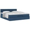 vidaXL Ottoman-Bett mit Matratze Blau 180x200 cm Stoff
