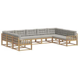 vidaXL Outdoor-Sofagarnitur 9 stk. Wei&szlig; und Hellgrau