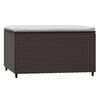 vidaXL Gartenhocker mit Kissen 2 Stk. Braun Poly Rattan