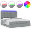 vidaXL Ottoman-Bett mit Matratzen & LEDs Hellgrau 160x200 cm Stoff