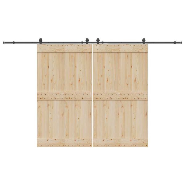 vidaXL Schiebet&uuml;rbeschlag-Set 366 cm Stahl Schwarz