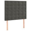 vidaXL Boxspringbett mit Matratze Dunkelgrau 90x200 cm Samt
