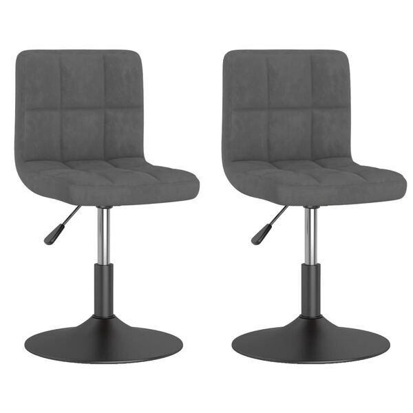 vidaXL Esszimmerstühle 2 Stk. Drehbar Dunkelgrau Samt