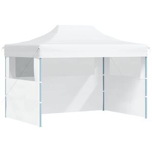 vidaXL Profi-Partyzelt Faltbar mit 3 Seitenw&auml;nden 280x410x315 cm Stahl Wei&szlig;