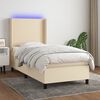 vidaXL Boxspringbett mit Matratze & LED Creme 90x200 cm Stoff
